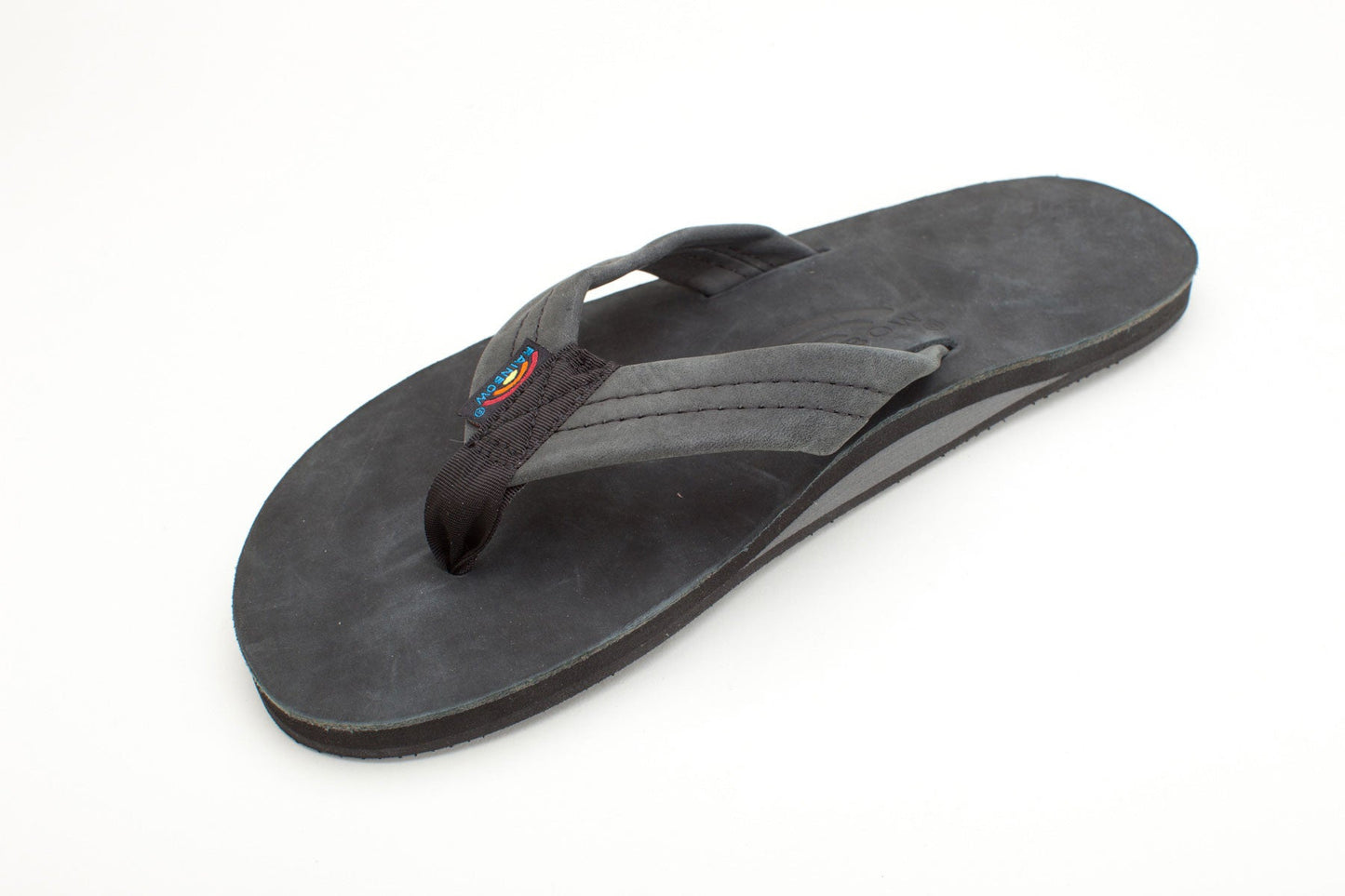 FADED | Rainbow Mens | Single Layer | Premier Leather Sandal (Black)