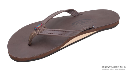 Rainbow Ladies | Thin Strap Single Layer | Premier Leather Sandal (Mocha)