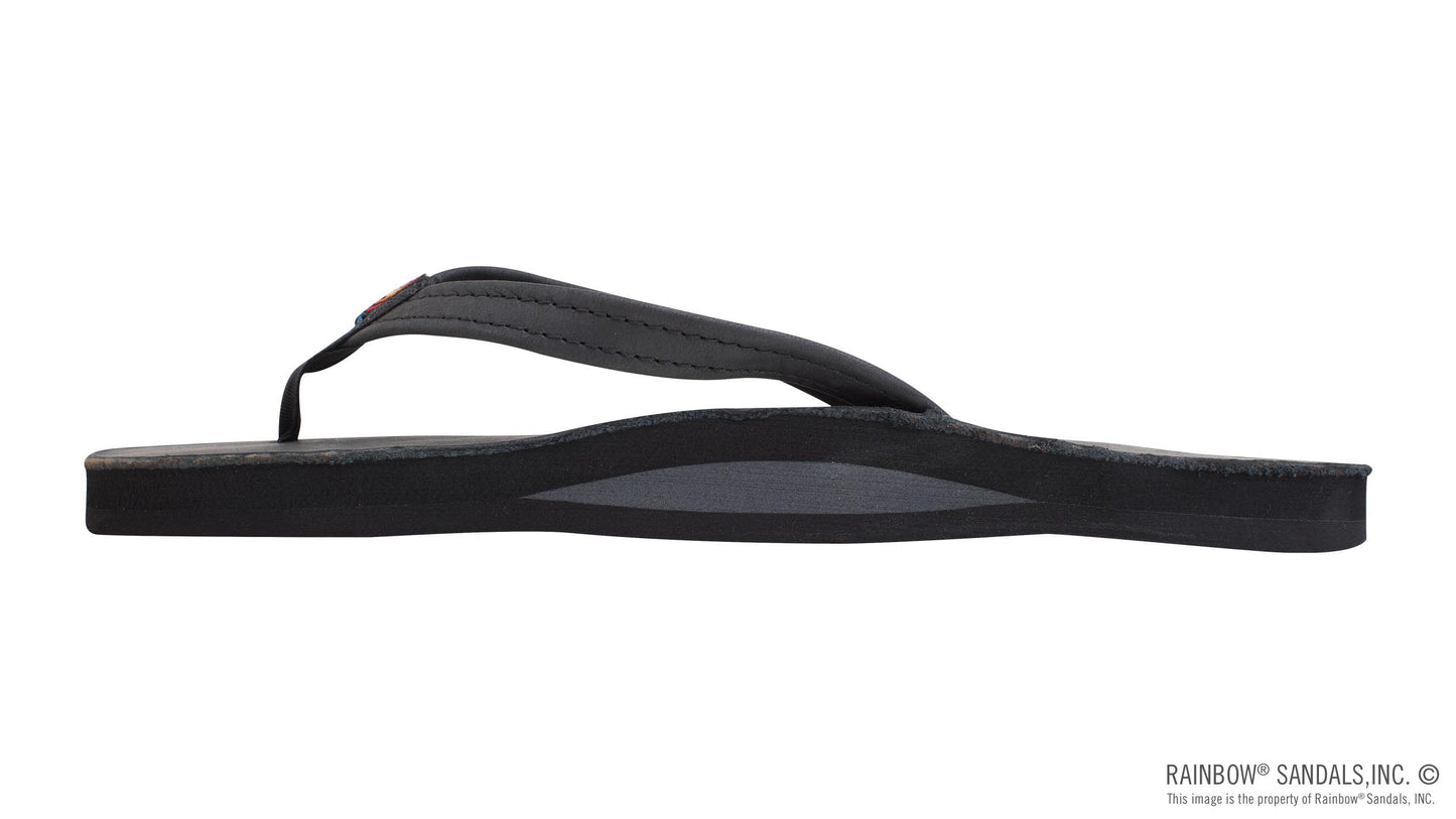 Rainbow Ladies | Thin Strap Single Arch | Classic Leather Sandal (Classic Black)