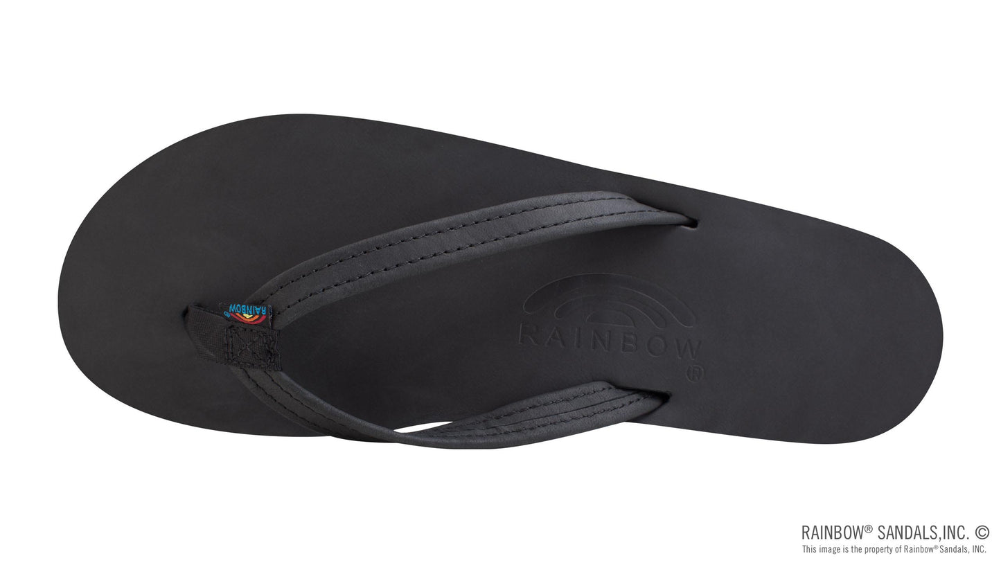 Rainbow Ladies | Thin Strap Single Arch | Classic Leather Sandal (Classic Black)