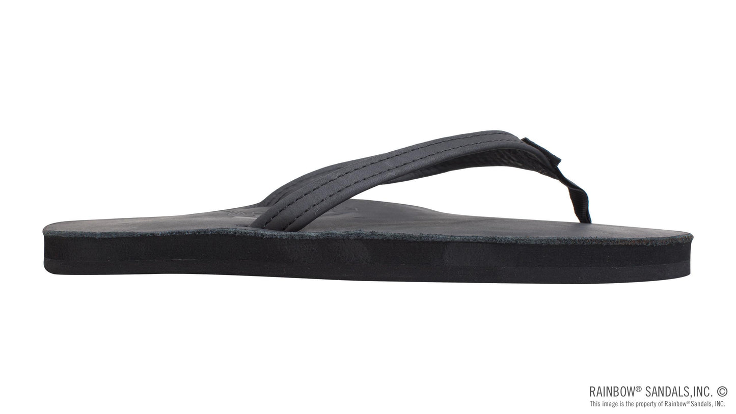 Rainbow Ladies | Thin Strap Single Arch | Classic Leather Sandal (Classic Black)