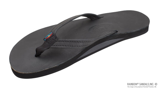 Rainbow Ladies | Thin Strap Single Arch | Classic Leather Sandal (Classic Black)