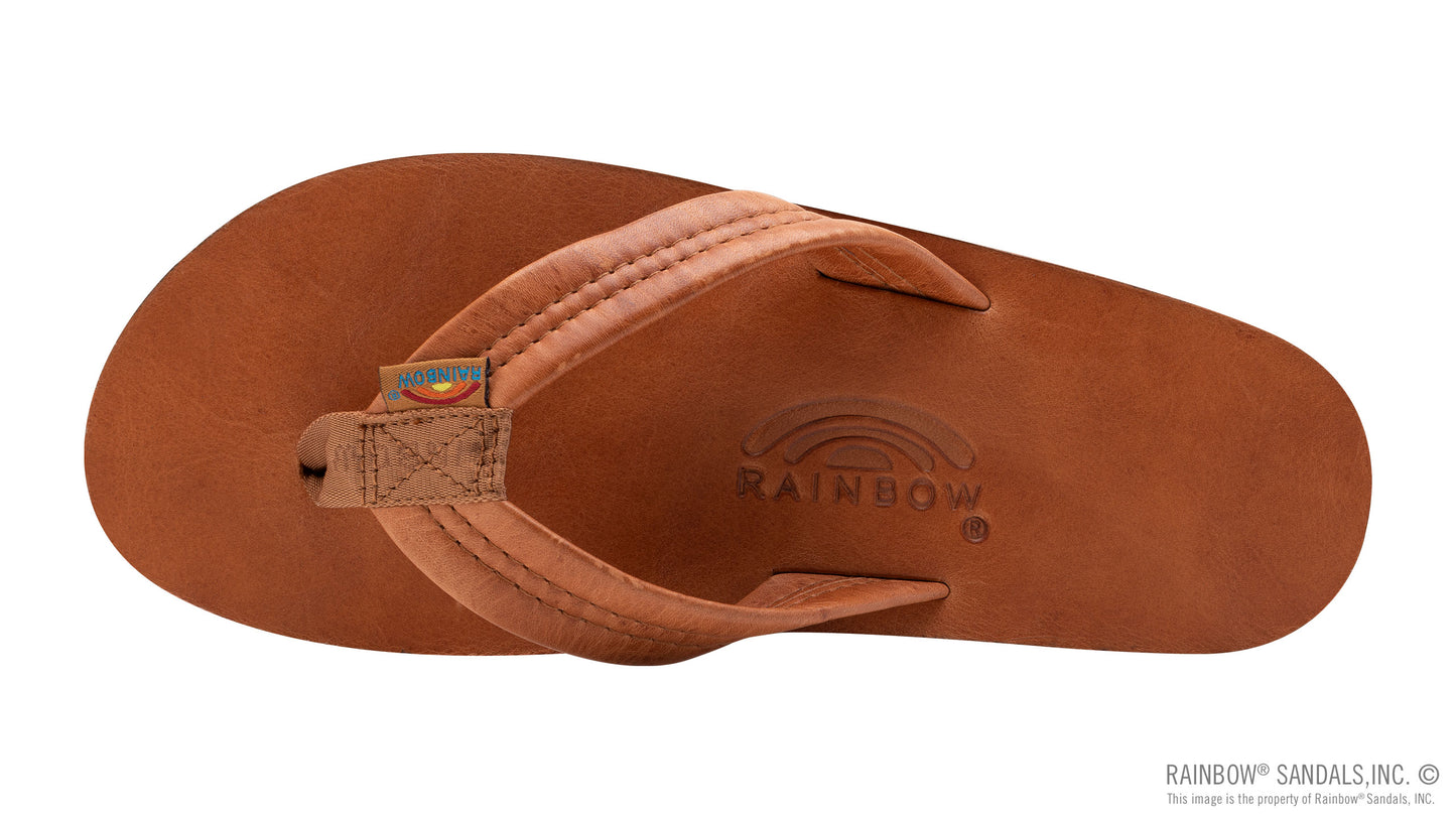 Rainbow Mens | Double Layer | Luxury Leather Sandal (Tahitian Brown)