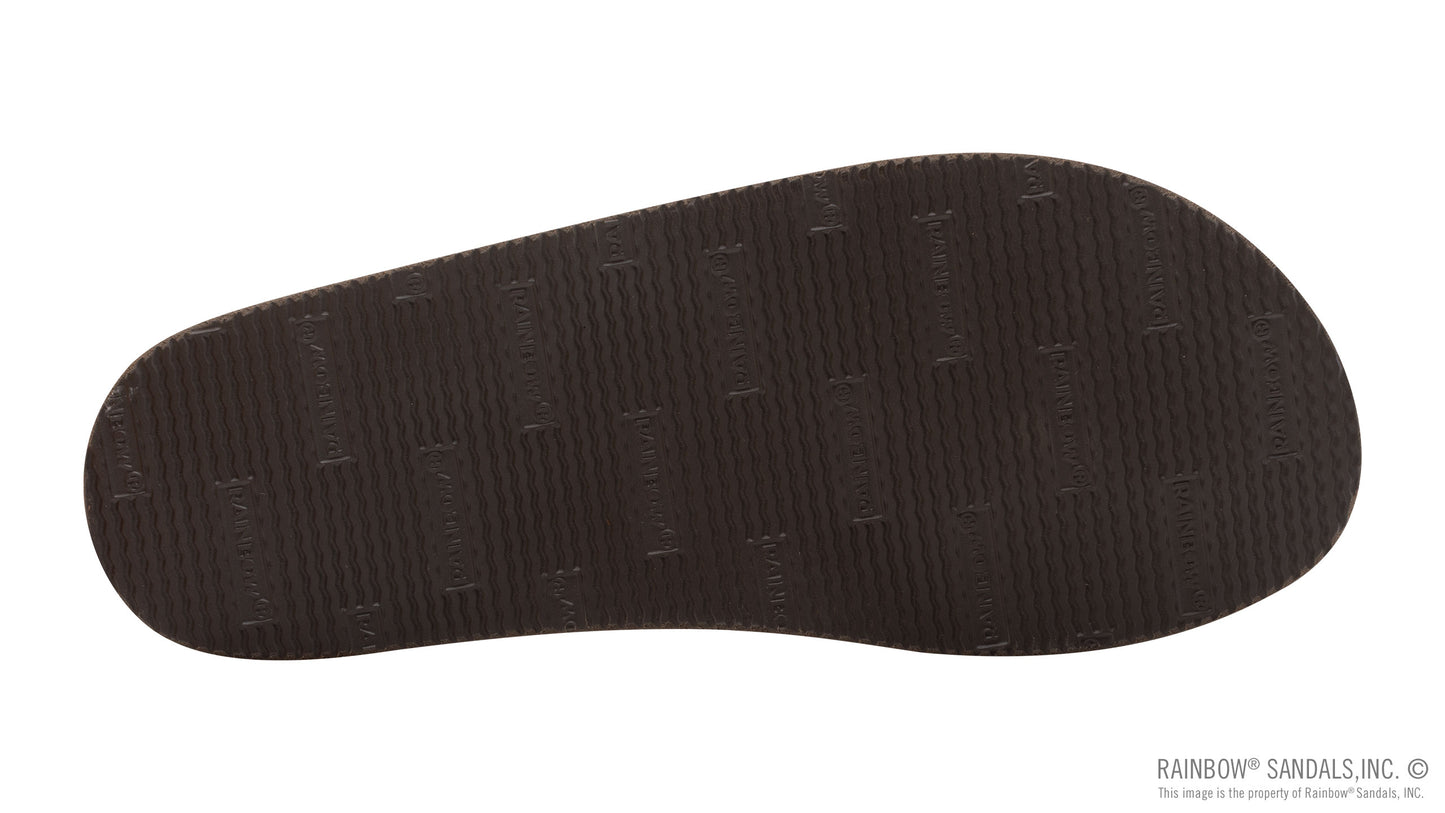 Rainbow Mens | Double Layer | Luxury Leather Sandal (Tahitian Brown)
