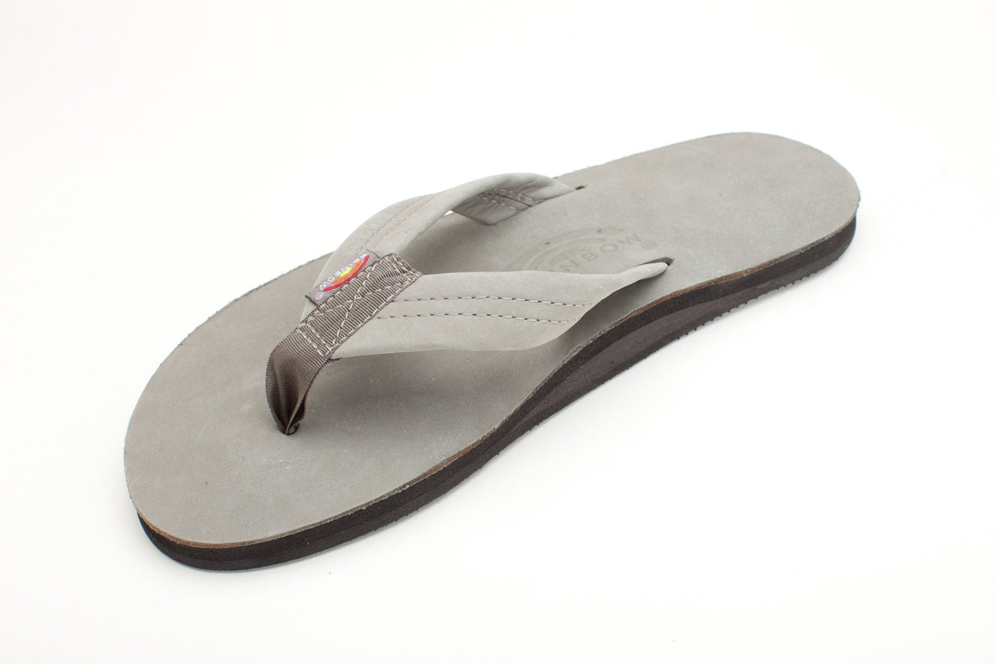 Rainbow Mens | Single Layer | Premier Leather Sandal (Grey)