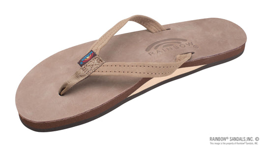 Rainbow Ladies | Thin Strap Single Arch | Premier Leather Sandal (Dark Brown)