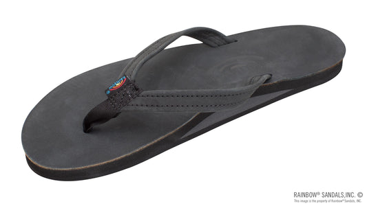 Rainbow Ladies | Thin Strap Single Arch | Premier Leather Sandal (Classic Black)
