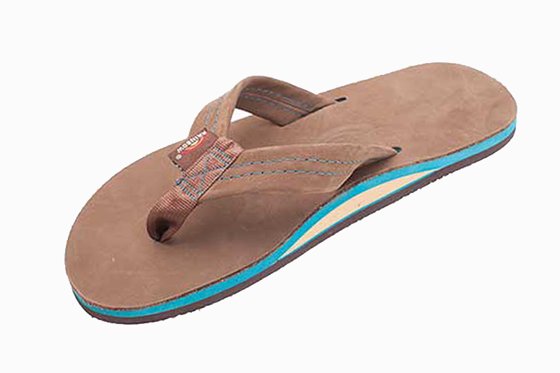 Rainbow Mens | Single Layer | Premier Blues Leather Sandal (Expresso)