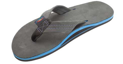 Rainbow Mens | Single Layer | Premier Blues Leather Sandal (Black)