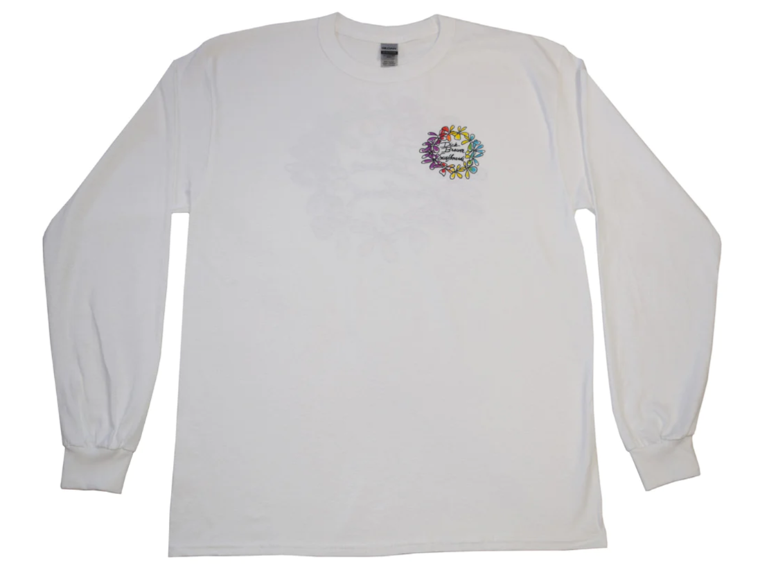 Simple Lei Long Sleeve | White with coloured logo.