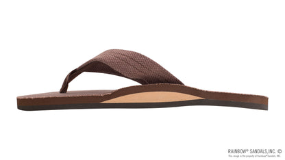 Rainbow Mens | Single Layer | Hemp & Rubber Sandal (Brown)