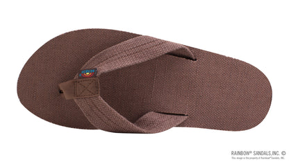Rainbow Mens | Single Layer | Hemp & Rubber Sandal (Brown)