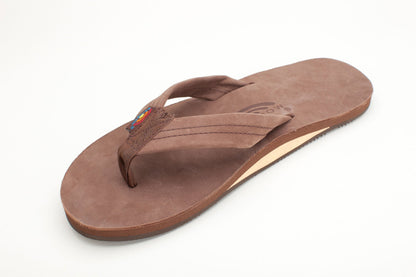 FADED | Rainbow Mens | Single Layer | Premier Leather Sandal (Expresso)