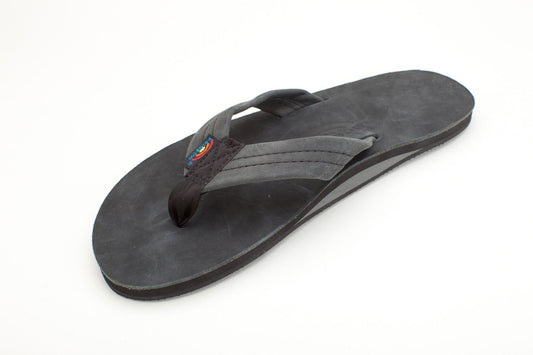 FADED | Rainbow Mens | Single Layer | Premier Leather Sandal (Black)