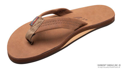 Rainbow Mens | Single Layer | Premier Leather Sandal (Redwood)
