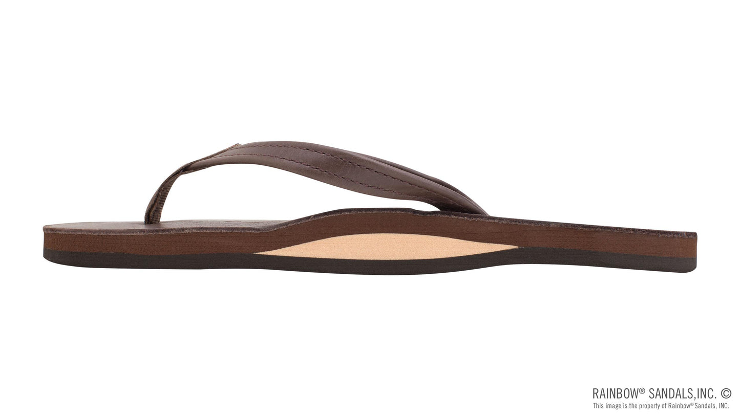 Rainbow Ladies | Thin Strap Single Layer | Premier Leather Sandal (Mocha)