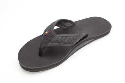 FADED | Rainbow Mens | 'The Bentley' | Classic Leather Sandal (Black)