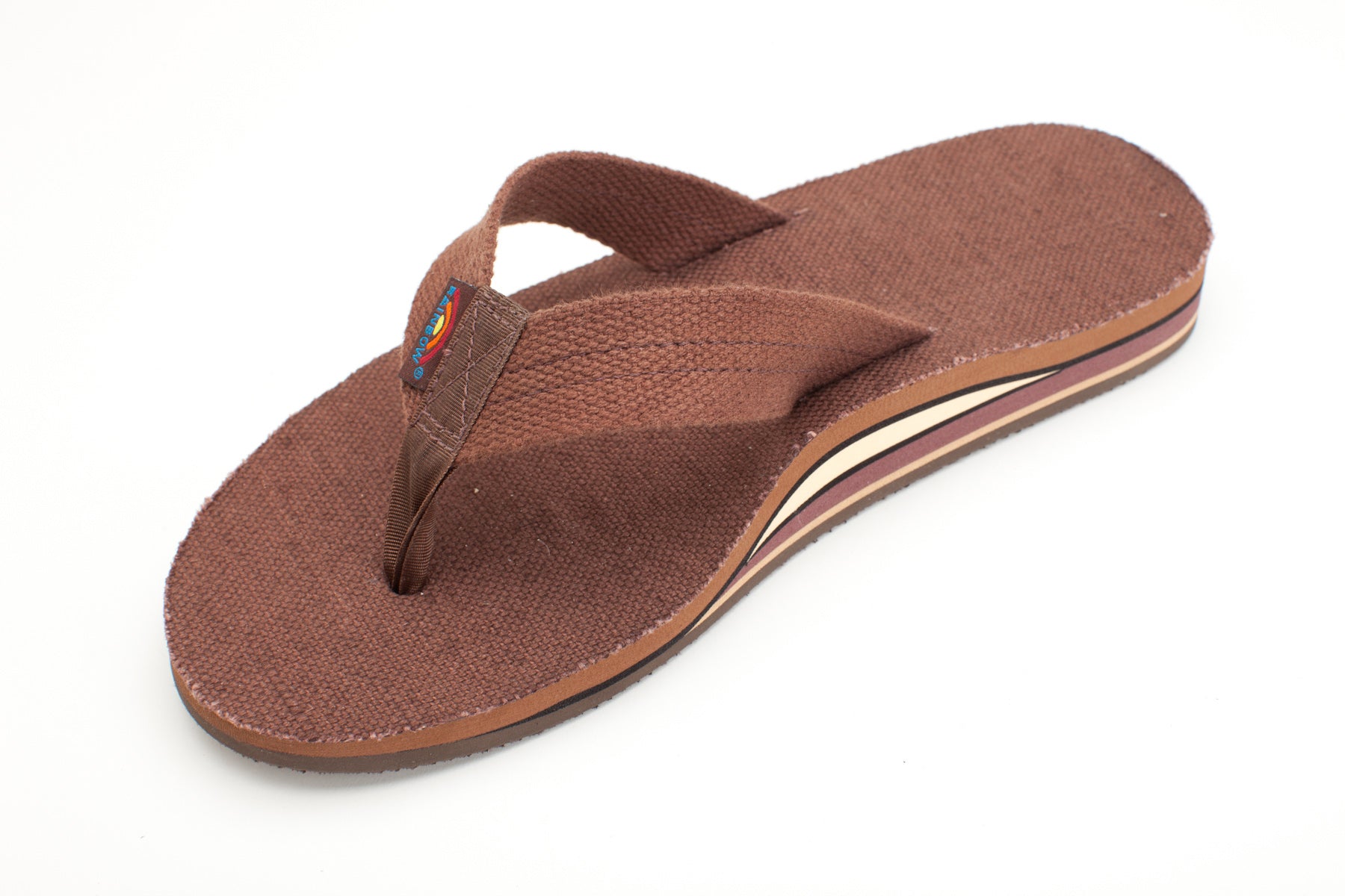 FADED Rainbow Mens Single Layer Hemp & Rubber Sandal (Brown