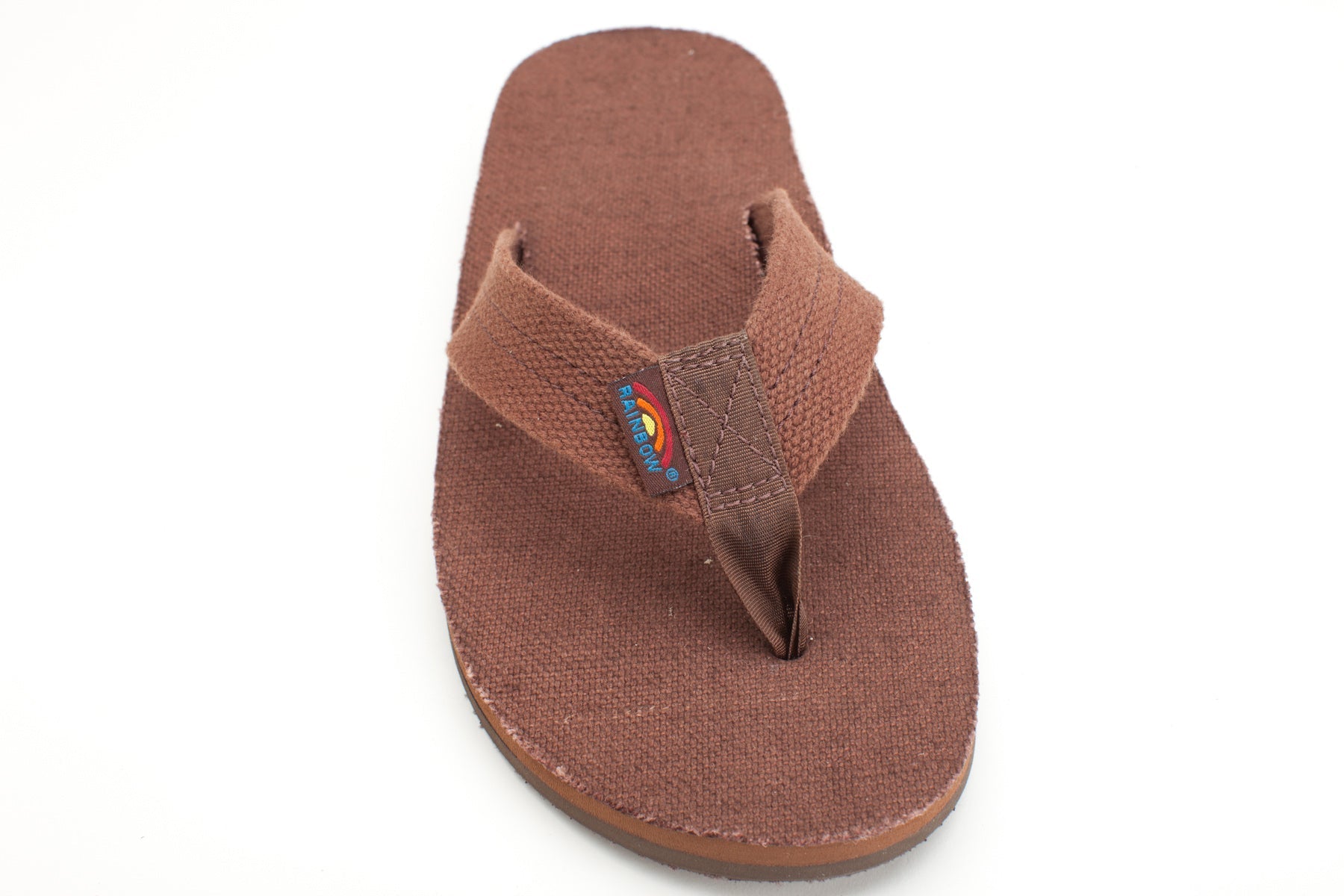 FADED Rainbow Mens Single Layer Hemp & Rubber Sandal (Brown