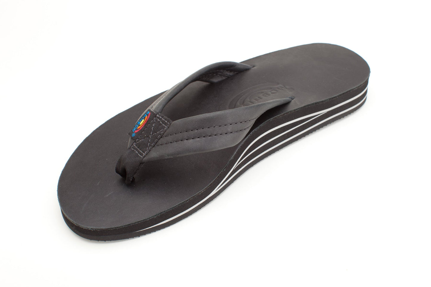 FADED | Rainbow Mens | Double Layer | Classic Leather Sandal (Black)