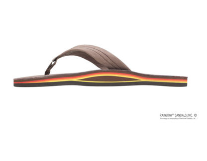 Rainbow Mens | Single Layer | Premier Leather Sandal (Expresso Sunset)