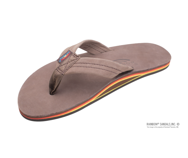 Rainbow Mens | Single Layer | Premier Leather Sandal (Expresso Sunset)