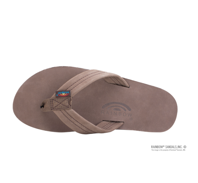 Rainbow Mens | Single Layer | Premier Leather Sandal (Expresso Sunset)
