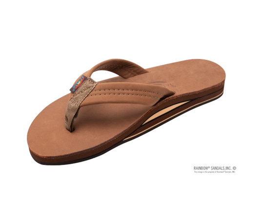Rainbow Mens | Double Layer | Premier Leather Sandal (Redwood)