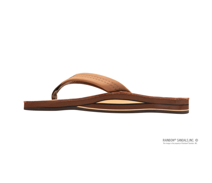 Rainbow Mens | Double Layer | Premier Leather Sandal (Redwood)