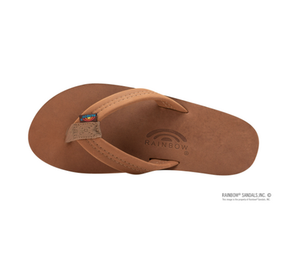 Rainbow Mens | Double Layer | Premier Leather Sandal (Redwood)