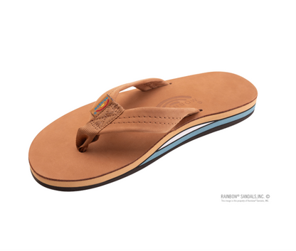 Rainbow Mens | Double Layer | Premier Leather Sandal (Tan)