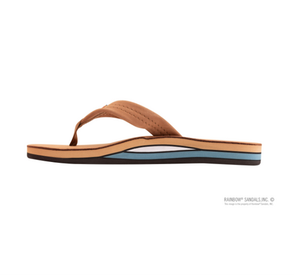 Rainbow Mens | Double Layer | Premier Leather Sandal (Tan)