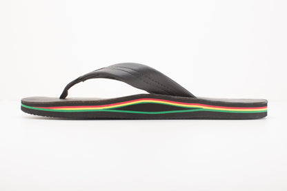 Rainbow Mens | Classic Leather Sandal (Black Rasta Midsole)