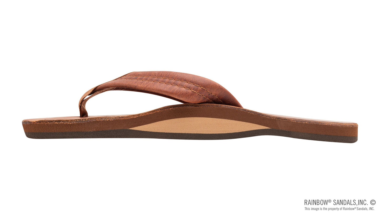 Rainbow Mens | Single Layer | Luxury Leather Sandal (Tahitian Brown)