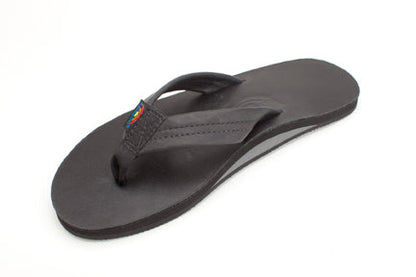Rainbow Mens | Single Layer | Classic Leather Sandal (Black)