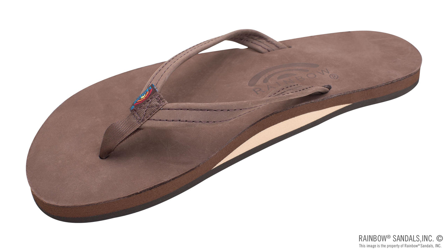 Rainbow Ladies | Thin Strap Single Arch | Premier Leather Sandal (Expresso)