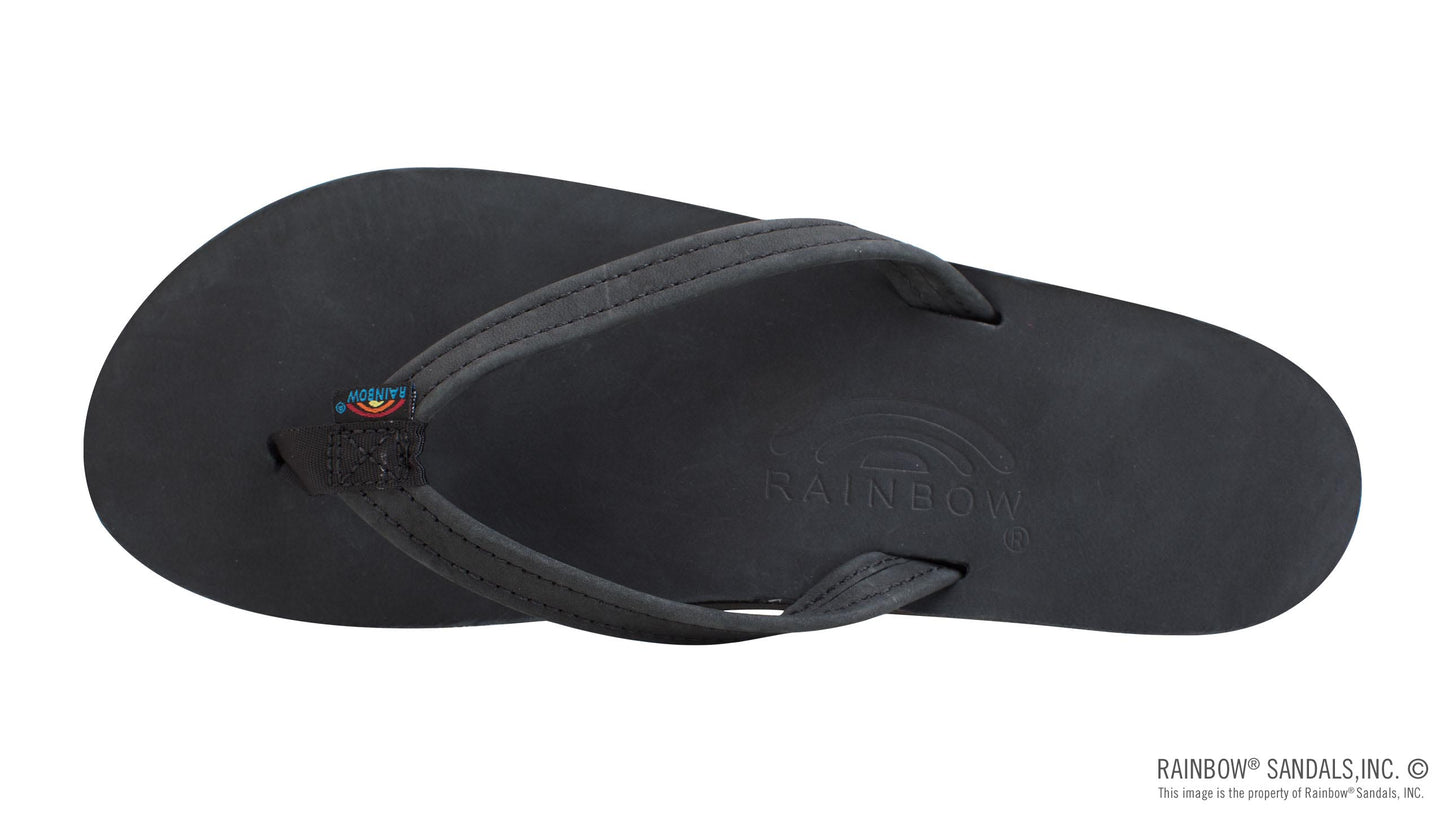 Rainbow Ladies | Thin Strap Single Arch | Premier Leather Sandal (Classic Black)