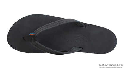 Rainbow Ladies | Thin Strap Single Arch | Premier Leather Sandal (Classic Black)