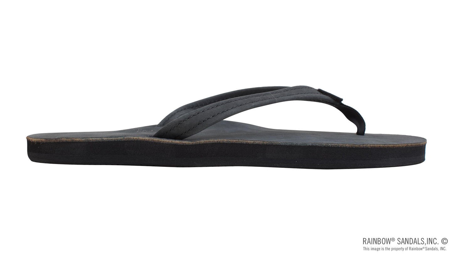 Rainbow Ladies | Thin Strap Single Arch | Premier Leather Sandal (Classic Black)