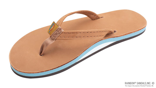 Rainbow Ladies | Thin Strap Single Layer | Premier Leather Sandal (Sierra/Blue)