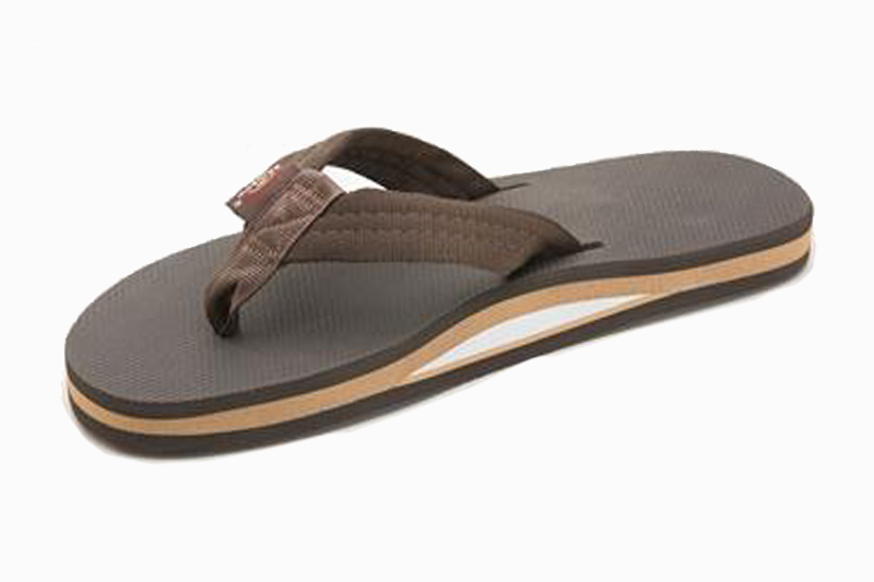 Rainbow Mens | Single Layer | Classic Rubber Sandal (Brown)