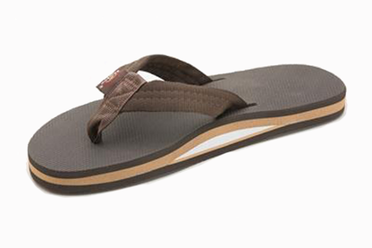 Rainbow Mens | Single Layer | Classic Rubber Sandal (Brown)