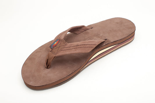 Rainbow Mens | Double Layer | Premier Leather Sandal (Expresso)