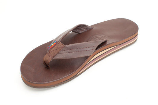 Rainbow Mens | Double Layer | Classic Leather Sandal (Mocha)