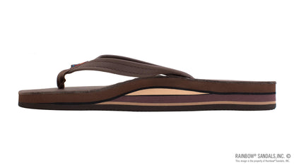 Rainbow Ladies | Thin Strap Double Layer | Premier Leather Sandal (Mocha)