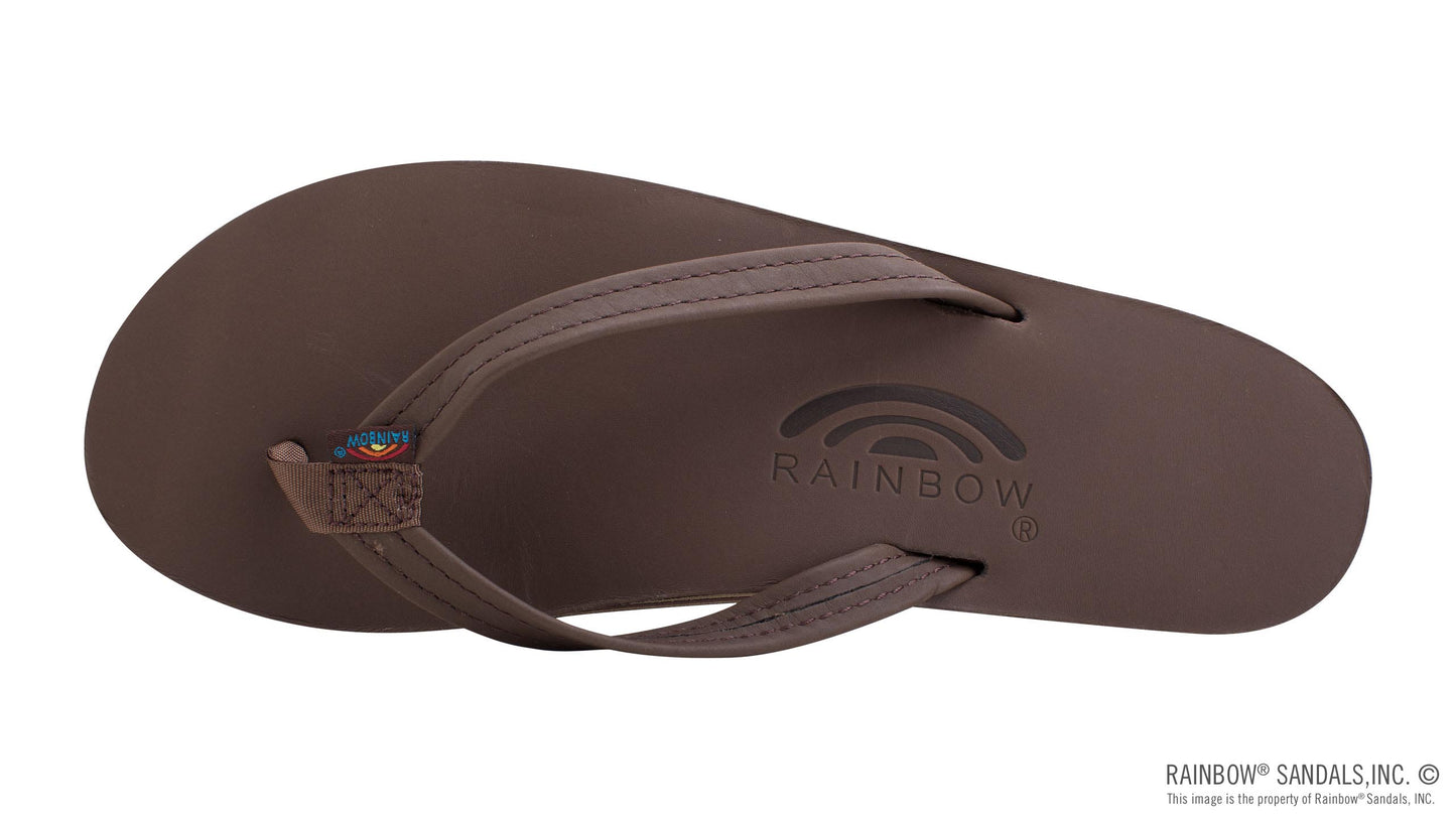 Rainbow Ladies | Thin Strap Double Layer | Premier Leather Sandal (Mocha)