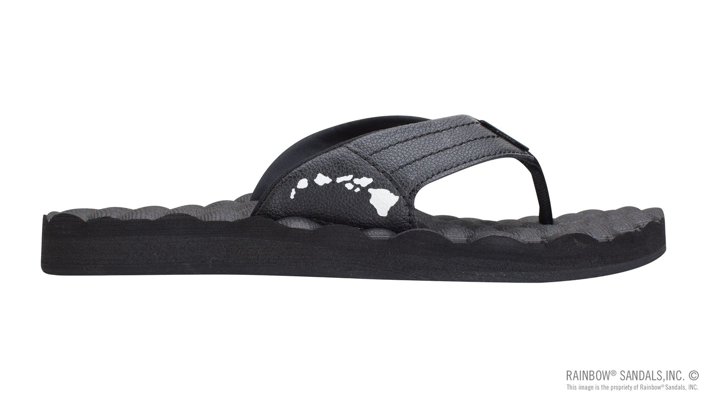 Rainbow Mens | Holoholo Gerry Lopez | Rubber Signature Sandal | Black