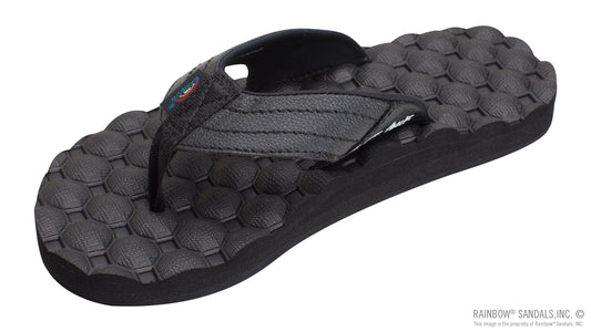 Rainbow Mens | Holoholo Gerry Lopez | Rubber Signature Sandal | Black