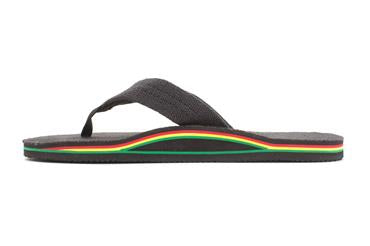 Rainbow Mens | Single Layer | Natural Hemp Sandal (Black Rasta Midsole)