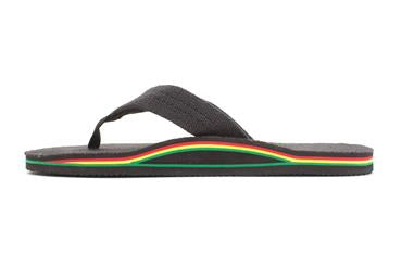 Rainbow Mens | Single Layer | Natural Hemp Sandal (Black Rasta Midsole)